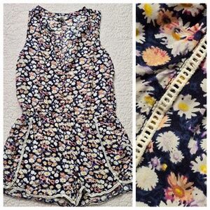 Forever 21 Girls Floral Sleeveless Romper Size 13/14